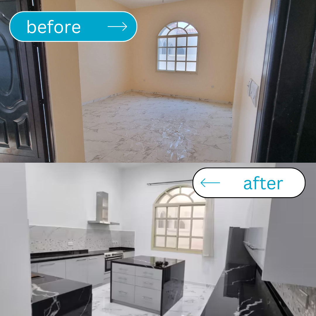 Kitchen renovation before and after